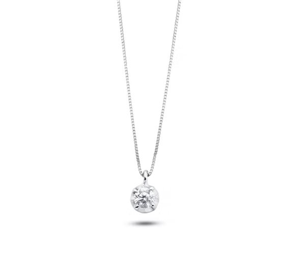 Collar Ambrosia Mujer DEA DI LUCE in Oro blanco Zircone AGZ395 - AGZ395